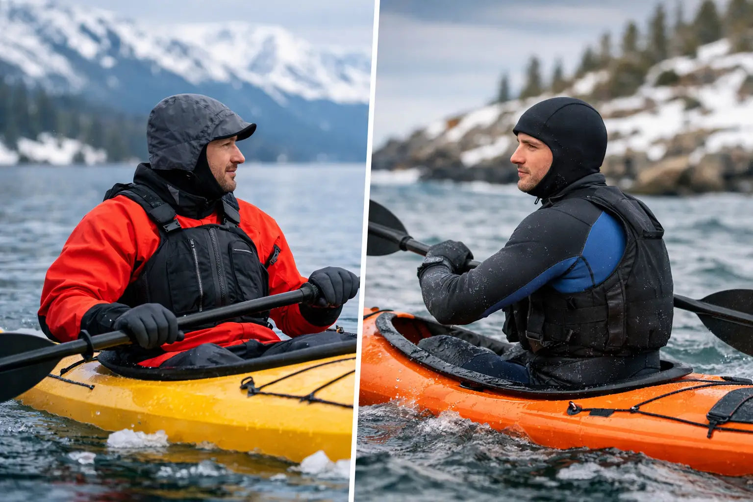 Drysuit vs Wetsuit Kayaking for Cold Water