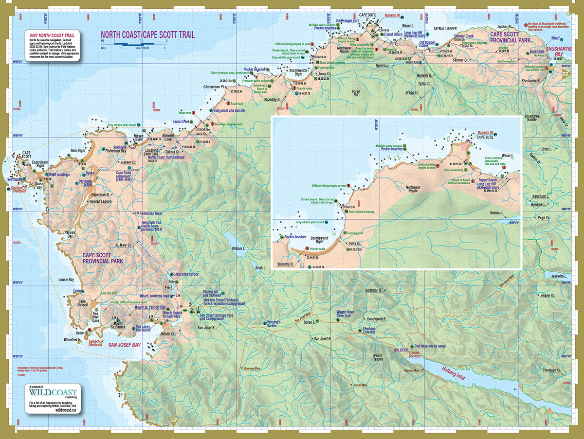 407 - North Coast Trail Topographic Trail Map