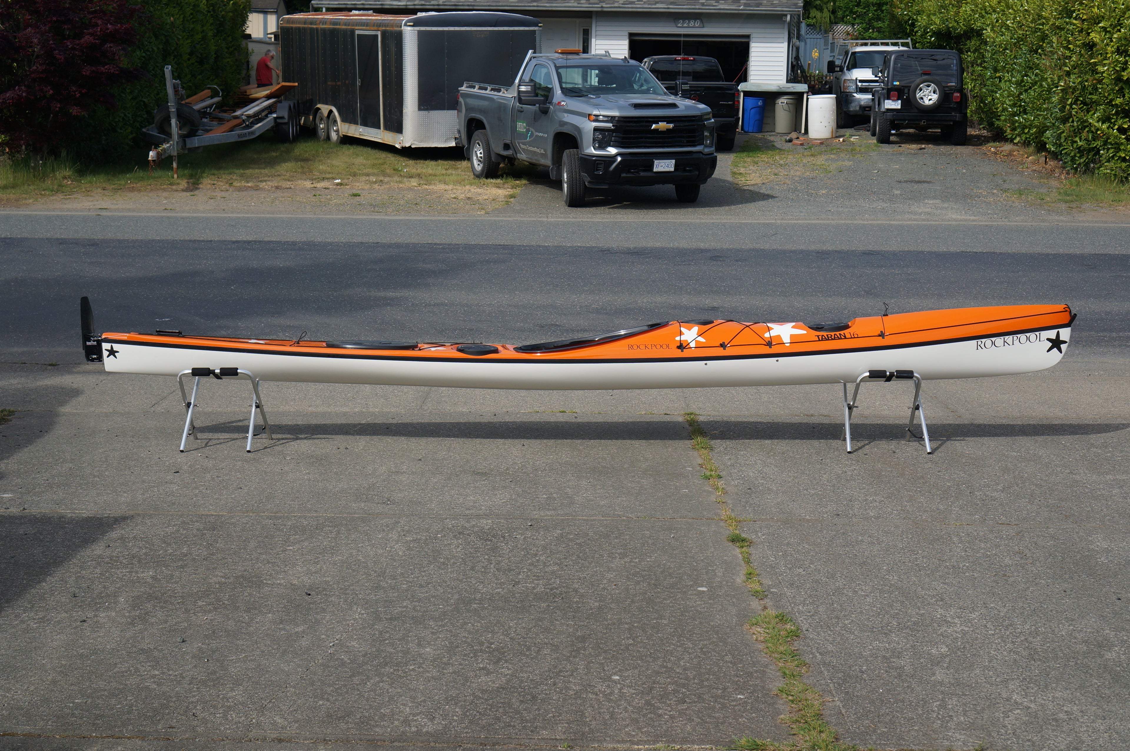 Rockpool Kayaks - Taran 16 - Traffic Orange Deck, White Hull, Black Trim (Standard Layup)