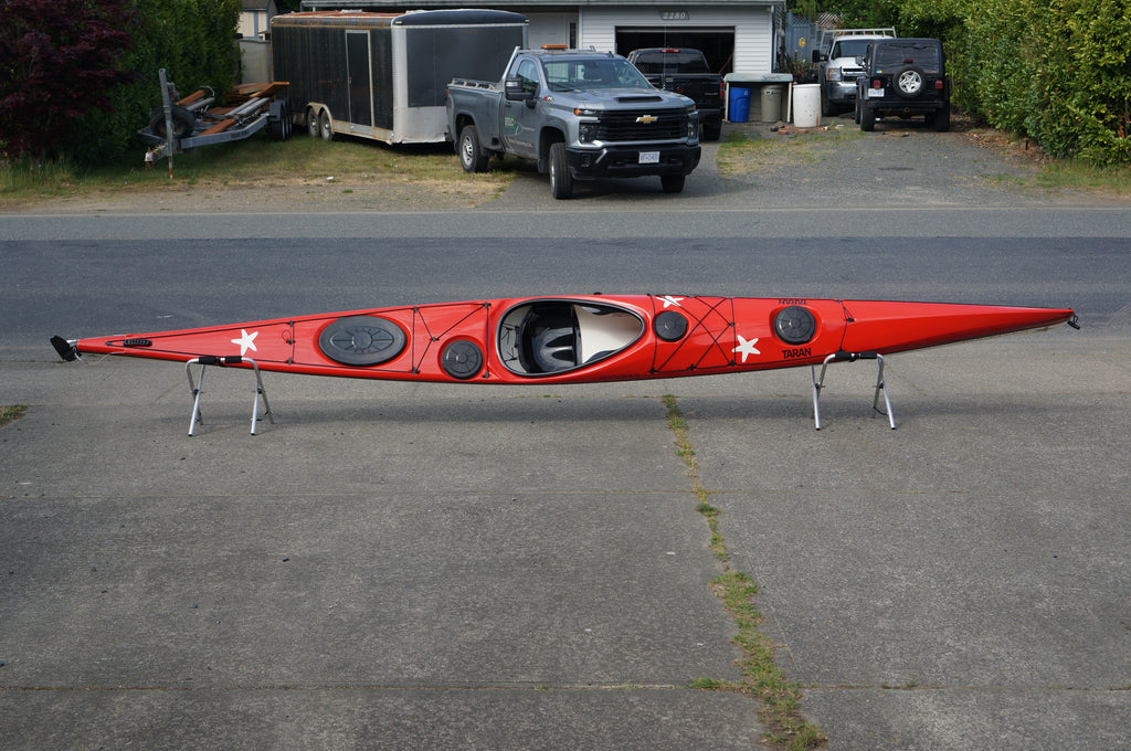 Rockpool Kayaks - Taran 18 - Signal Red Deck, White Hull, Black Trim (Standard Layup)