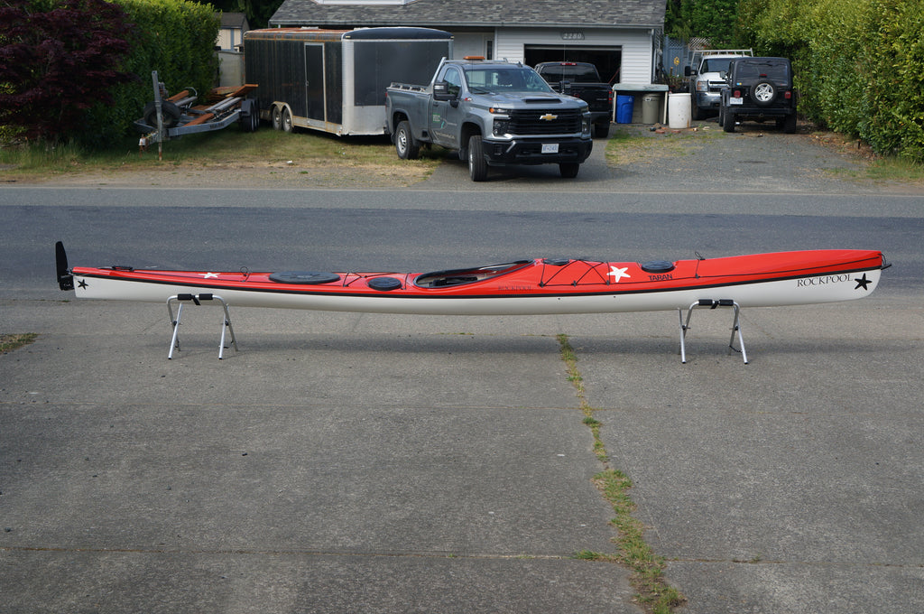 Rockpool Kayaks - Taran 18 - Signal Red Deck, White Hull, Black Trim (Standard Layup)